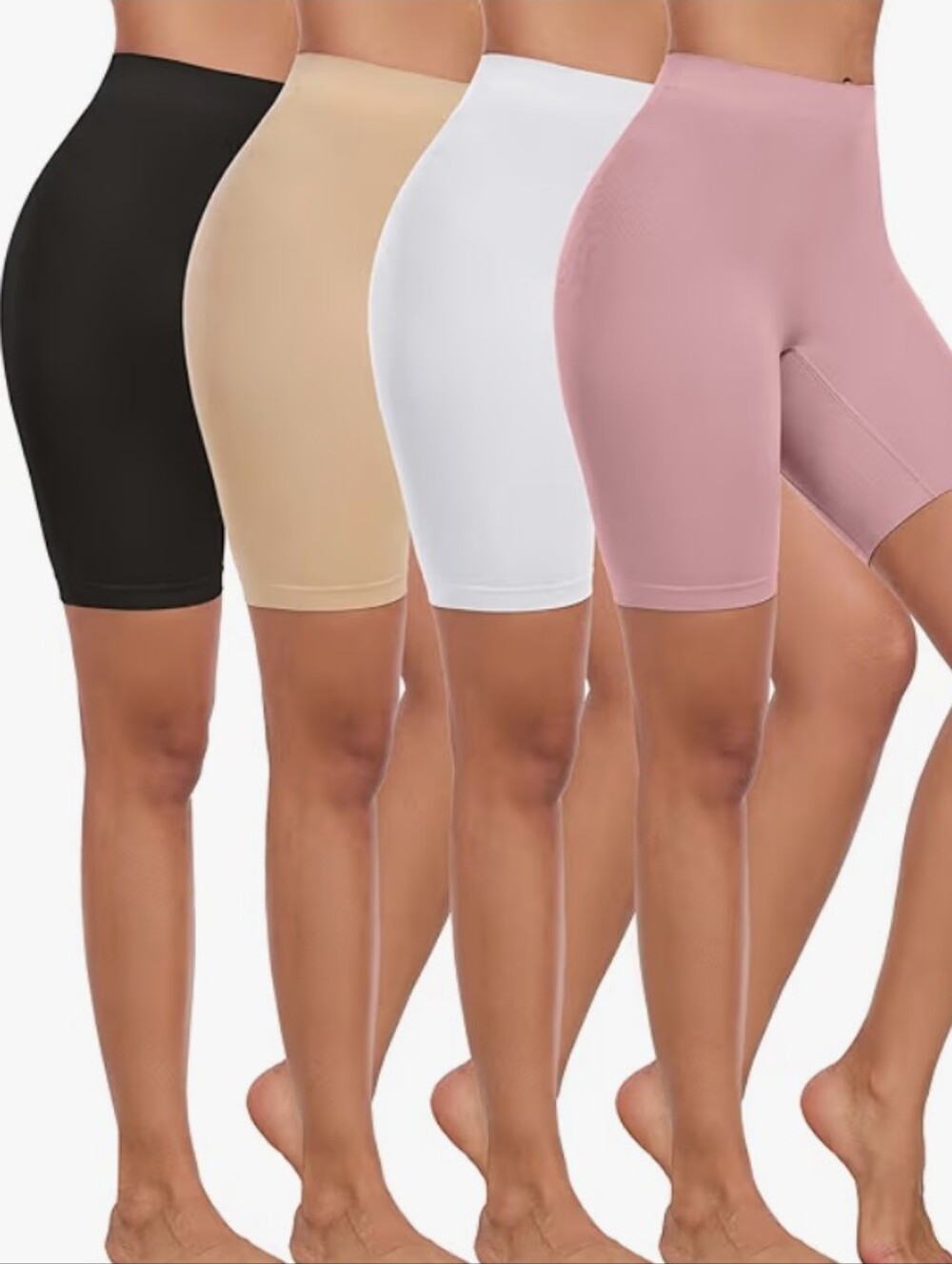 NWT 4 Pack Seamless Slip Shorts Under Dress Anti Chafing Biker Spandex